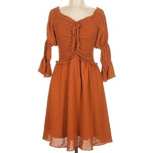 BCBG Women's Orange Smocked Dress